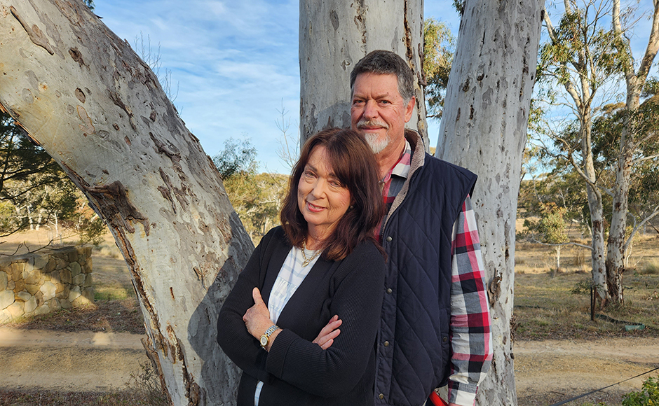 Jane and John couple on land in rural NSW